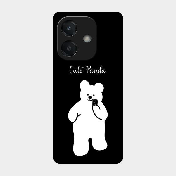 White Panda Glass Case Cover For Oppo A3X 5G