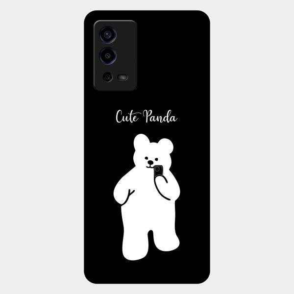 White Panda Glass Case Cover For Oppo A55