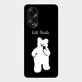 White Panda Glass Case Cover For Oppo A58