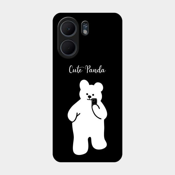 White Panda Glass Case Cover For Oppo A5X 5G