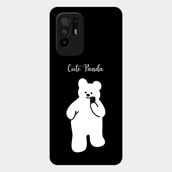White Panda Glass Case Cover For Oppo F19 Pro Plus 5G