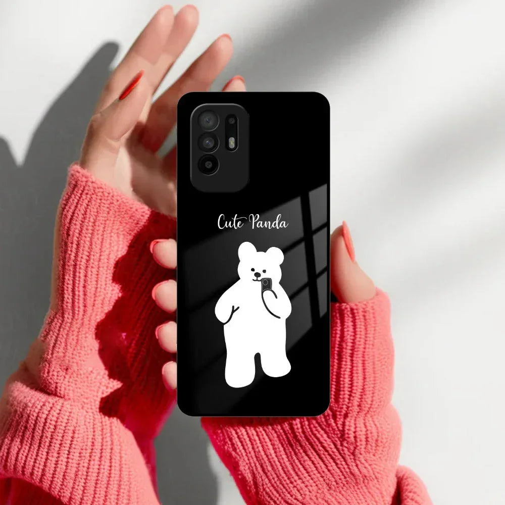 White Panda Glass Case Cover For Oppo - ShopOnCliQ