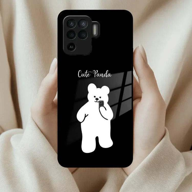 White Panda Glass Case Cover For Oppo - ShopOnCliQ