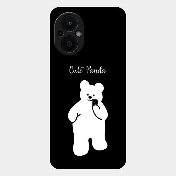 White Panda Glass Case Cover For Oppo F21S Pro 5G