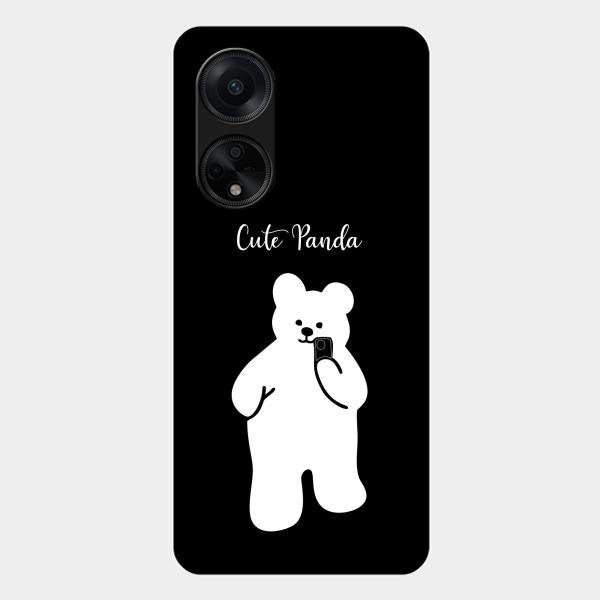 White Panda Glass Case Cover For Oppo F23 5G