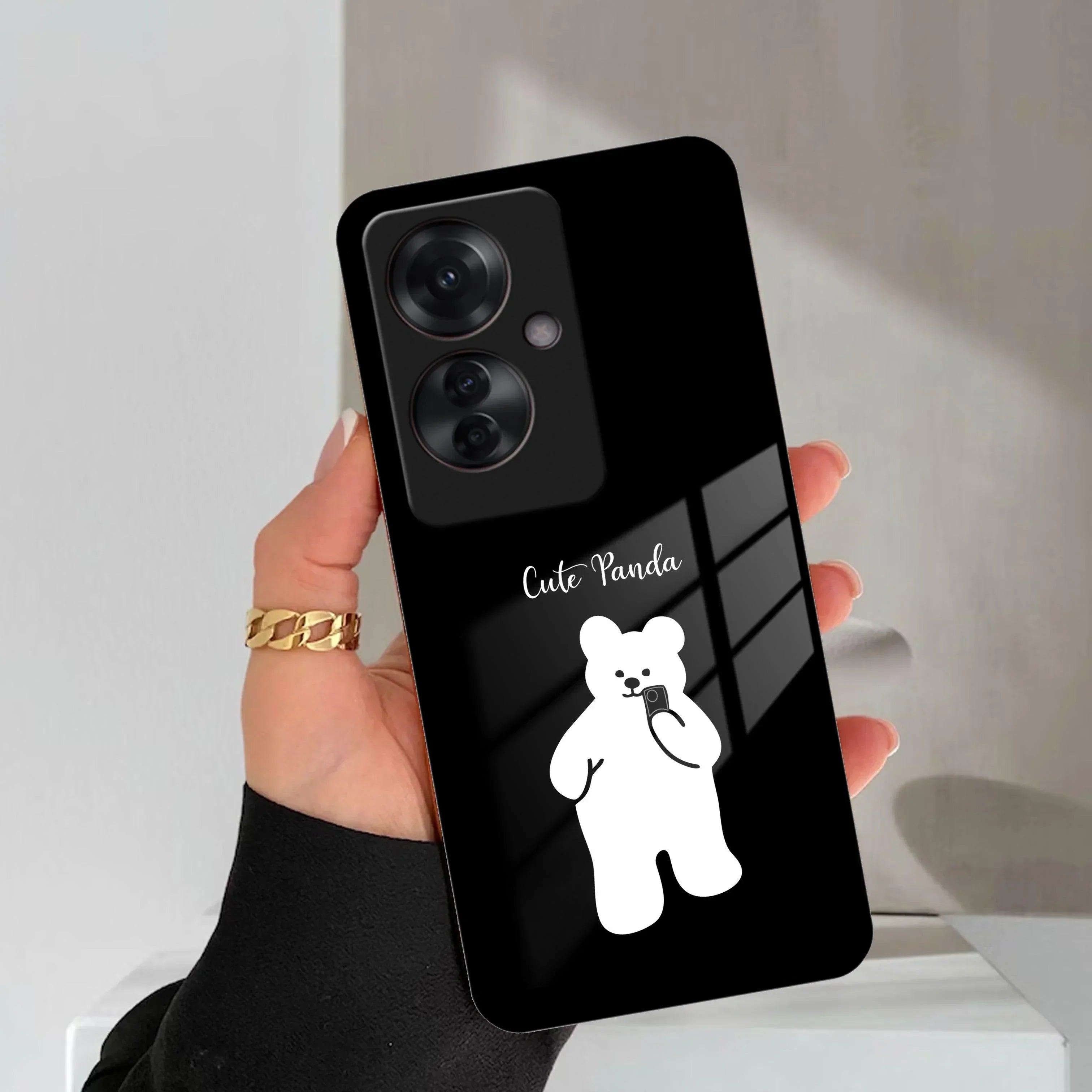 White Panda Glass Case Cover For Oppo - ShopOnCliQ