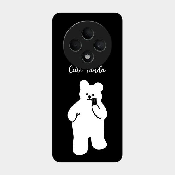 White Panda Glass Case Cover For Oppo F27 5G