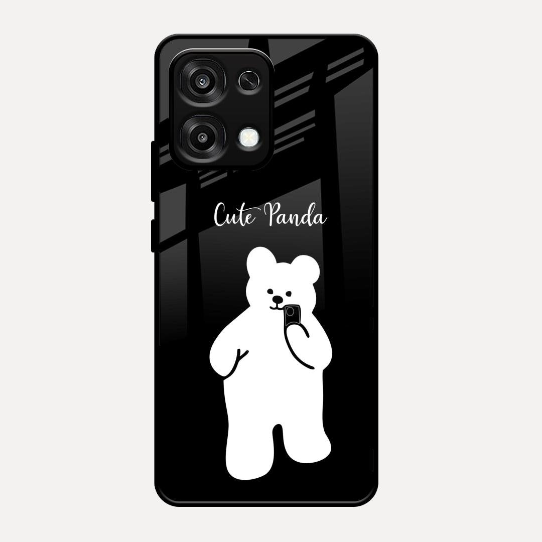 White Panda Glass Case Cover For Oppo F31 5G