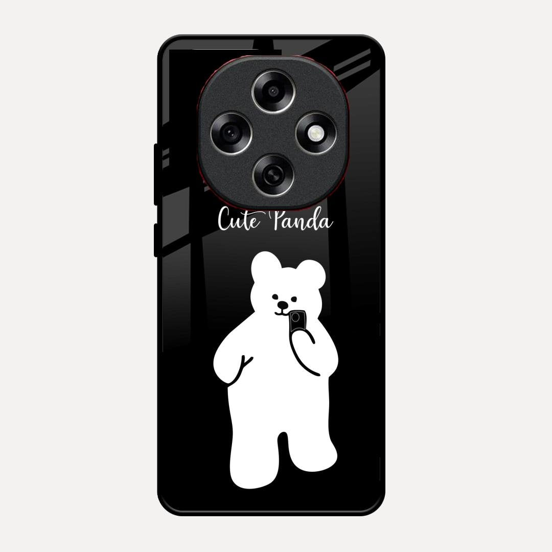 White Panda Glass Case Cover For Oppo F31 Pro 5G