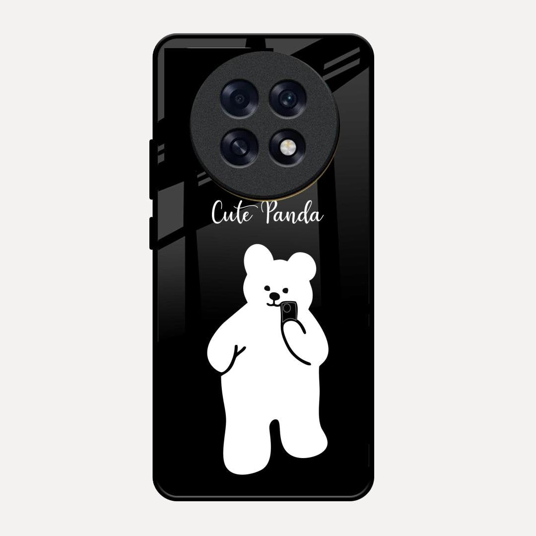 White Panda Glass Case Cover For Oppo F31 Pro Plus 5G