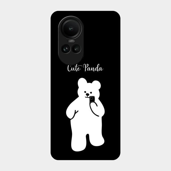 White Panda Glass Case Cover For Oppo Reno 10 5G