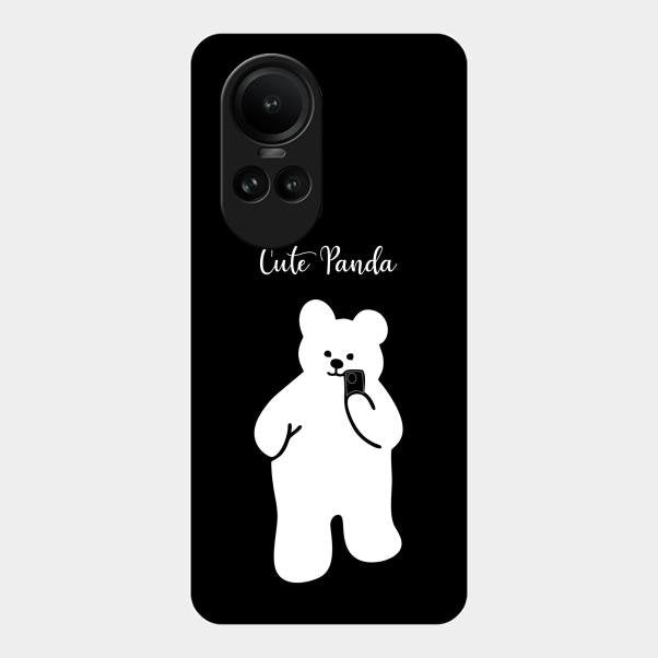 White Panda Glass Case Cover For Oppo Reno 10 Pro 5G