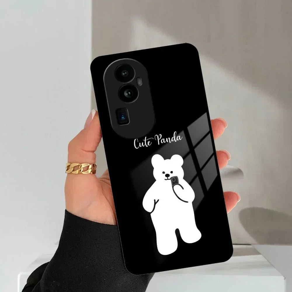 White Panda Glass Case Cover For Oppo - ShopOnCliQ
