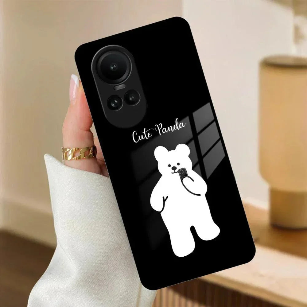 White Panda Glass Case Cover For Oppo - ShopOnCliQ