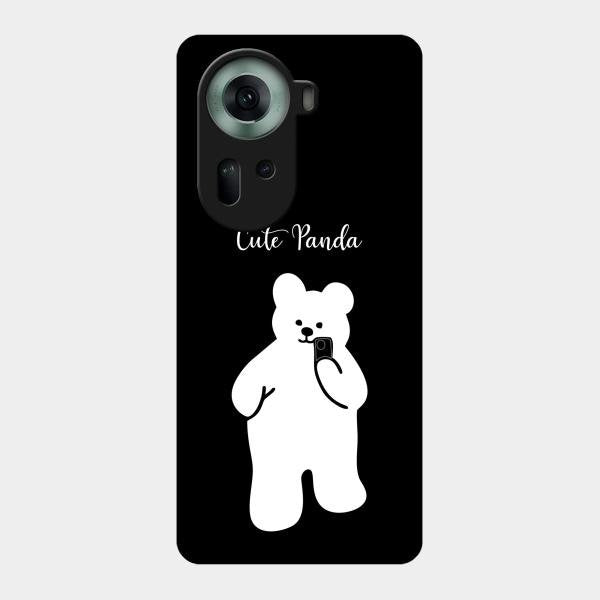 White Panda Glass Case Cover For Oppo Reno 11 5G