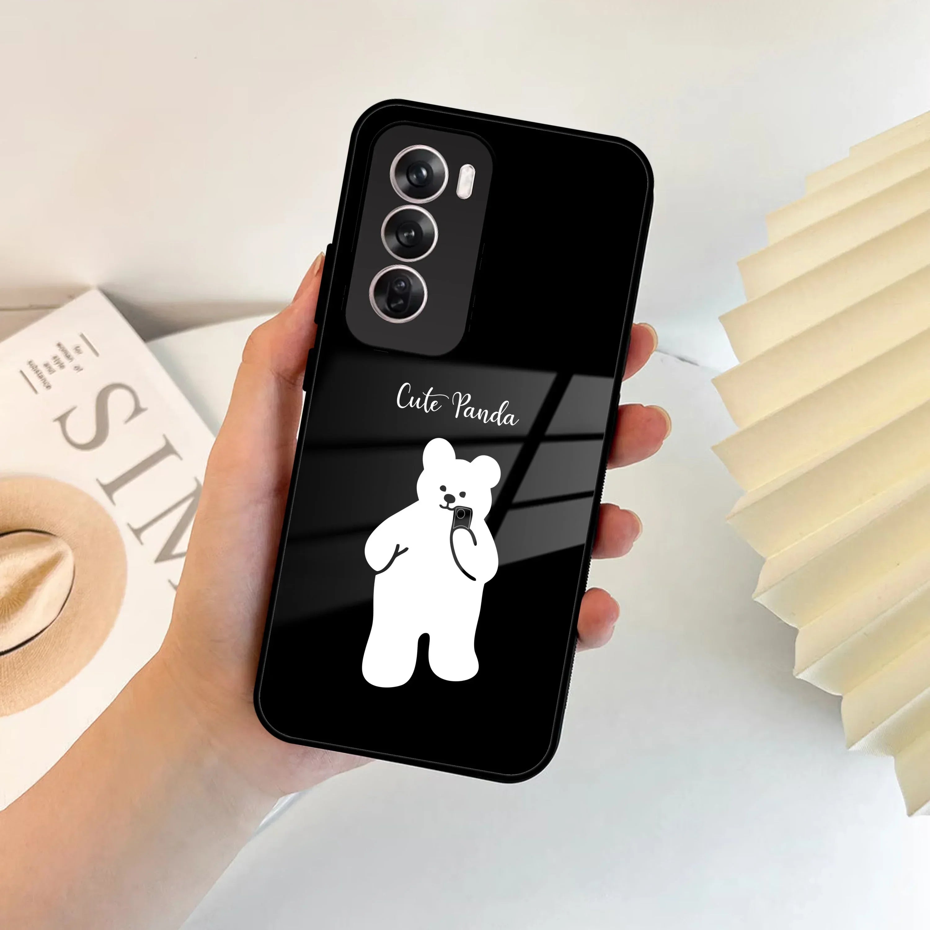 White Panda Glass Case Cover For Oppo - ShopOnCliQ