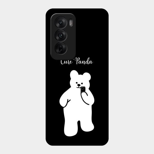White Panda Glass Case Cover For Oppo Reno 12 5G