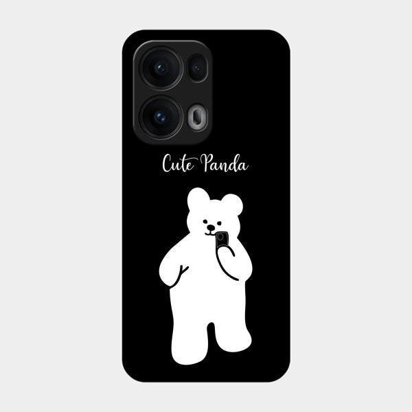 White Panda Glass Case Cover For Oppo Reno 13 Pro 5G