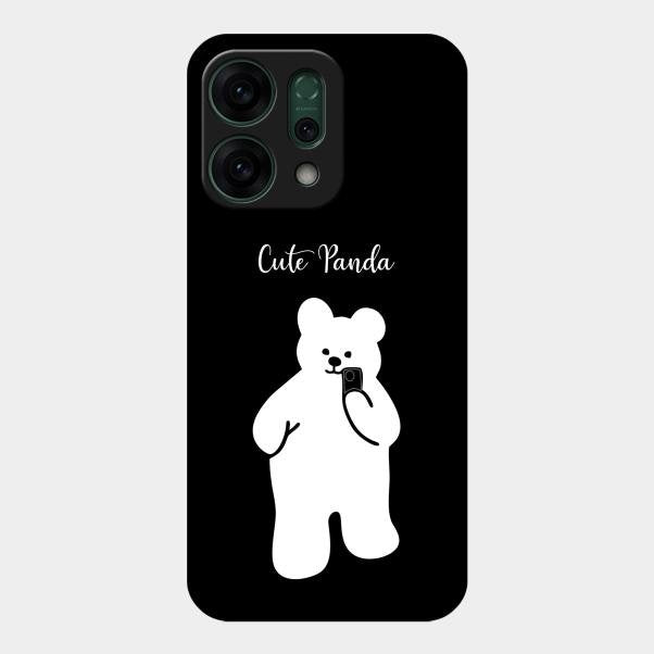 White Panda Glass Case Cover For Oppo Reno 14 5G