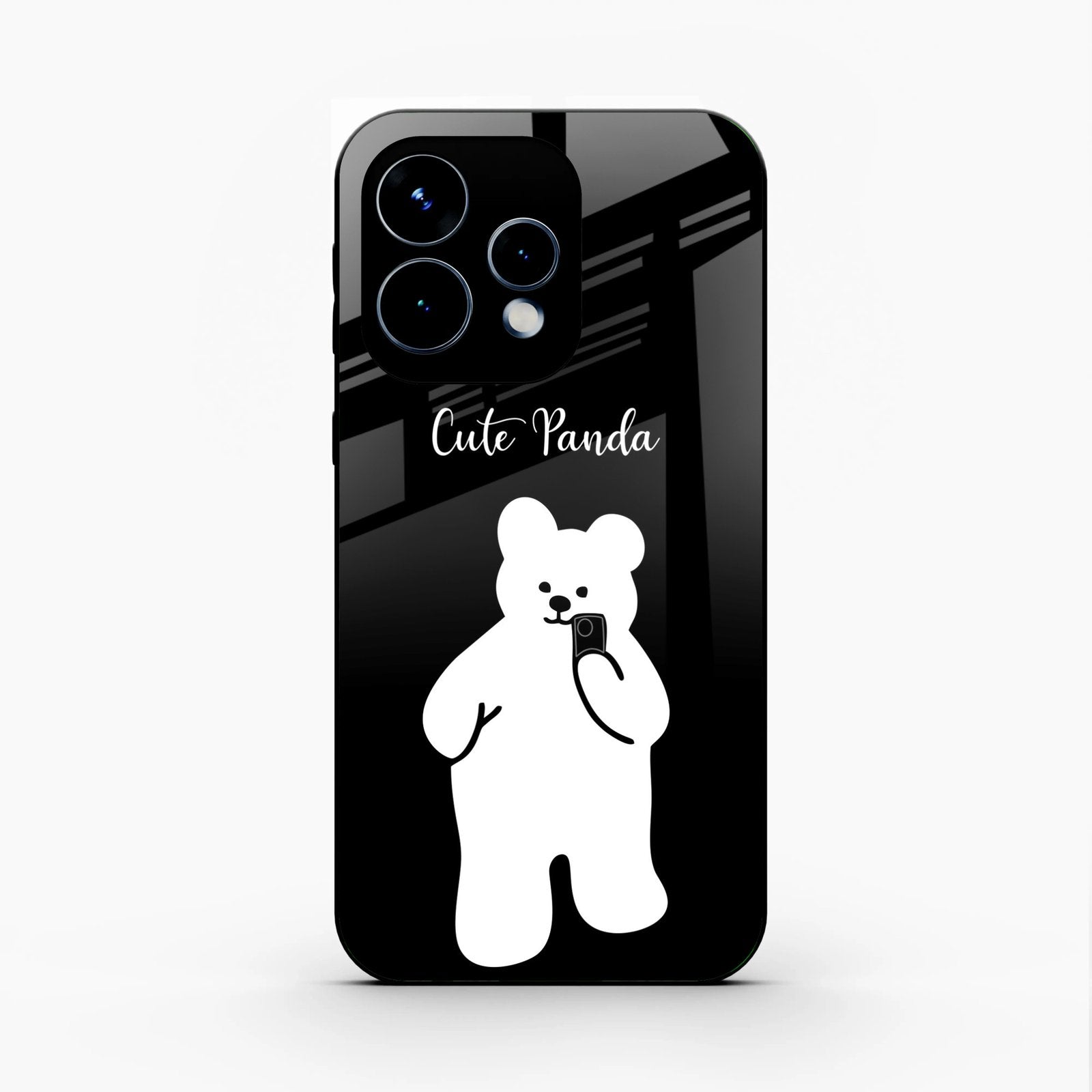 White Panda Glass Case Cover For Oppo Reno 15 5G