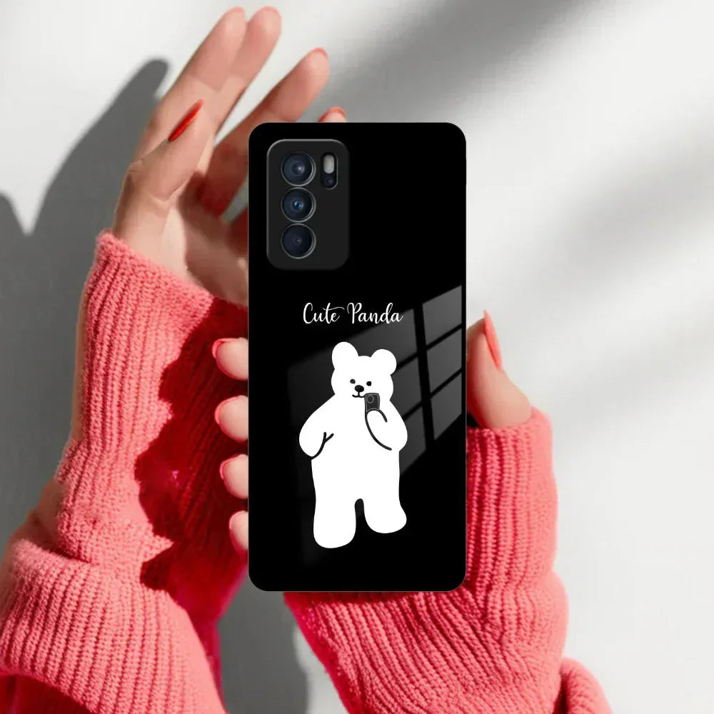 White Panda Glass Case Cover For Oppo - ShopOnCliQ