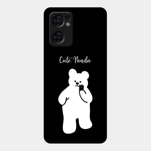 White Panda Glass Case Cover For Oppo Reno 7 5G