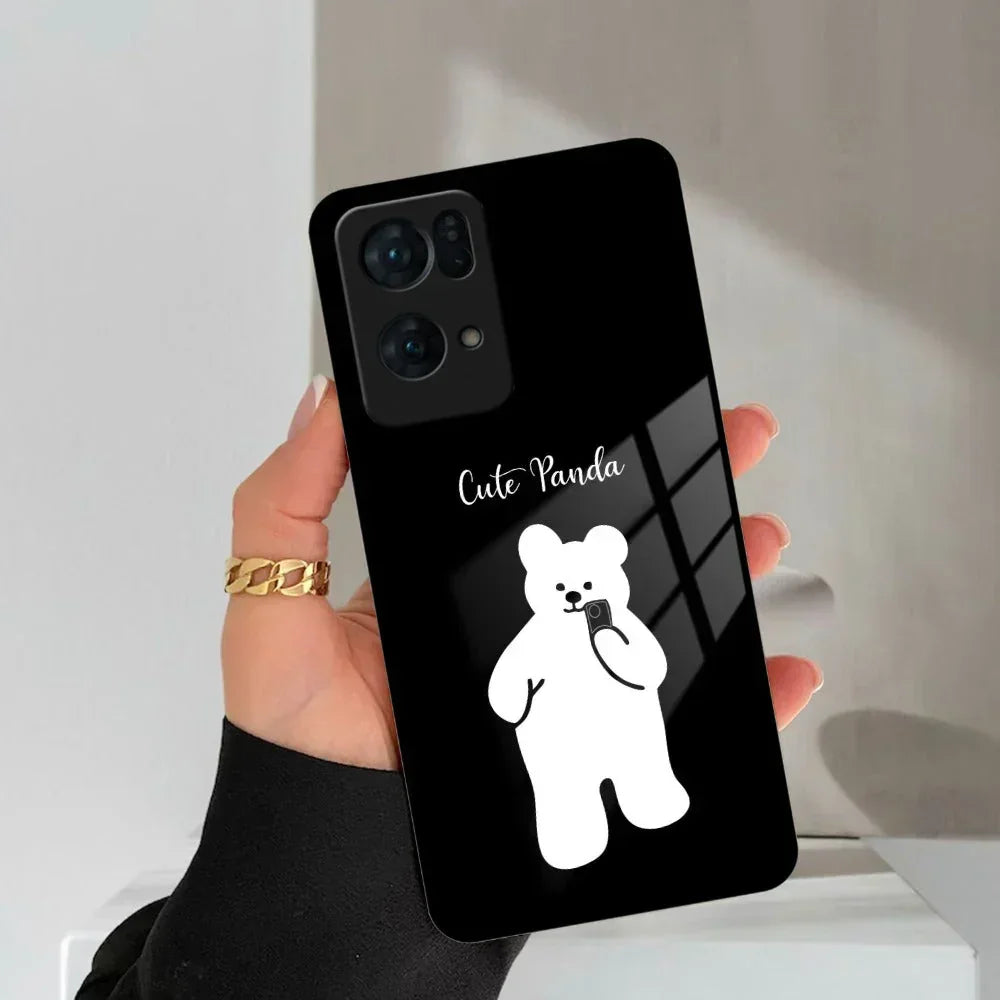 White Panda Glass Case Cover For Oppo - ShopOnCliQ
