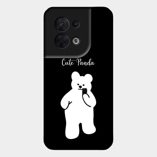 White Panda Glass Case Cover For Oppo Reno 8 5G
