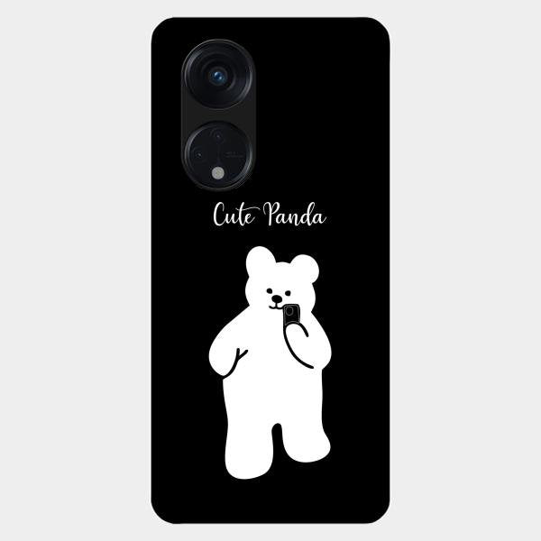 White Panda Glass Case Cover For Oppo Reno 8T 5G