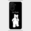 White Panda Glass Case Cover For Poco C71