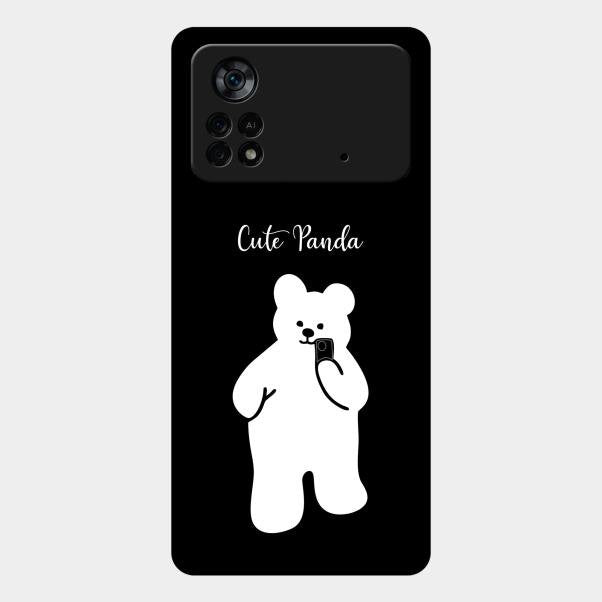 White Panda Glass Case Cover For Poco X4 Pro 5G