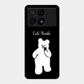 White Panda Glass Case Cover For Poco X6 Pro 5G