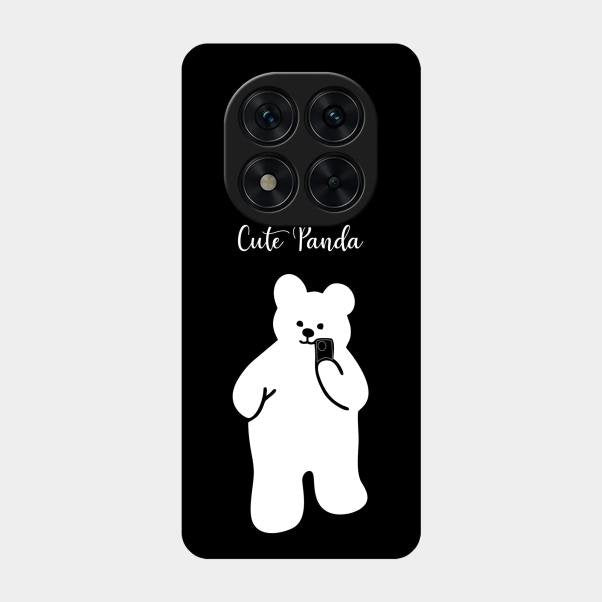 White Panda Glass Case Cover For Poco X7 5G