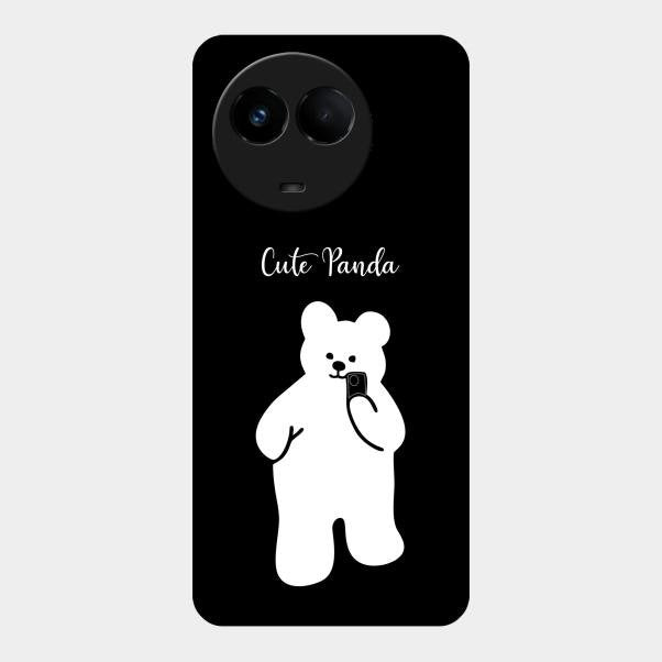 White Panda Glass Case Cover For Realme 11X 5G