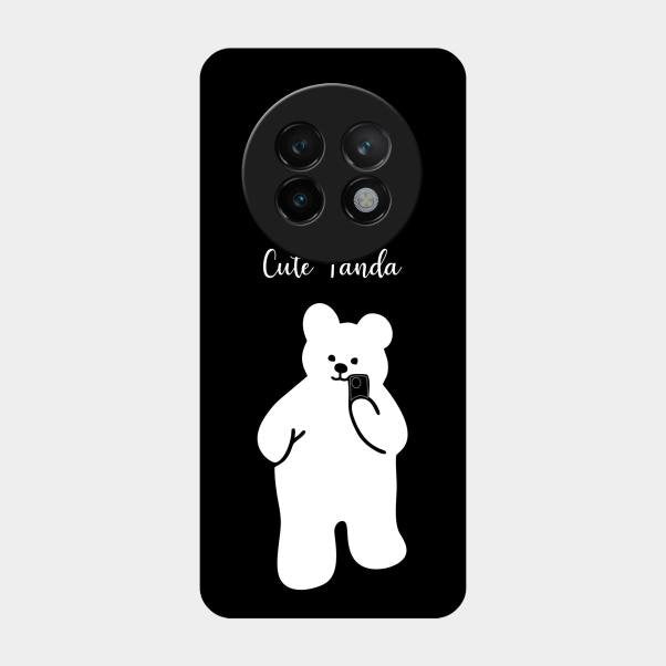 White Panda Glass Case Cover For Realme 13 Plus 5G