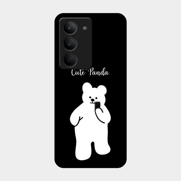 White Panda Glass Case Cover For Realme 14X 5G