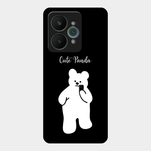 White Panda Glass Case Cover For Realme 15 5G