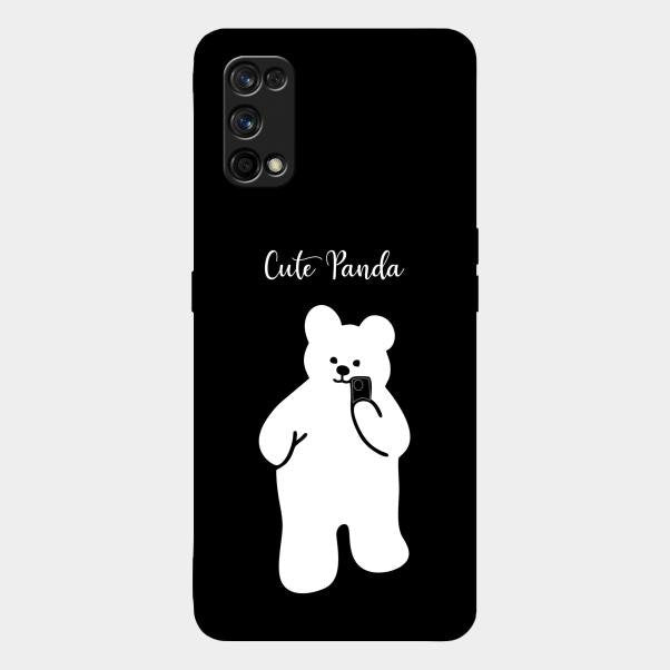 White Panda Glass Case Cover For Realme 7 Pro
