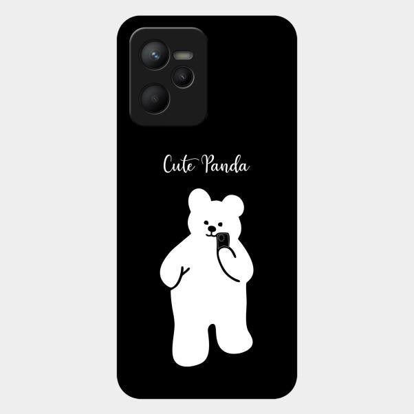 White Panda Glass Case Cover For Realme C35