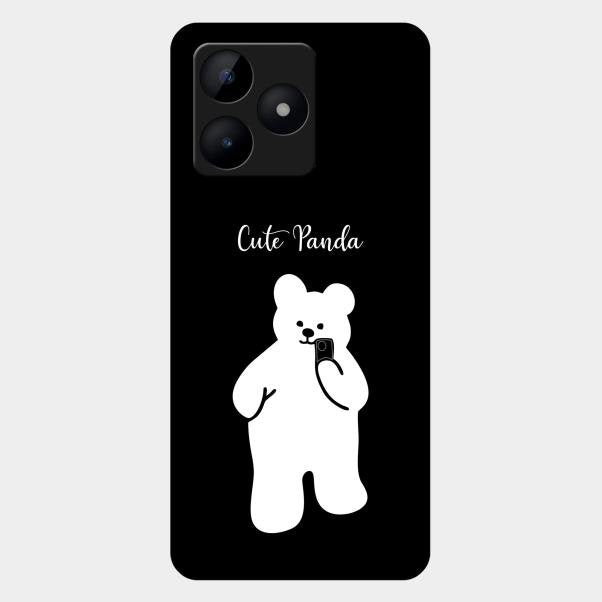 White Panda Glass Case Cover For Realme C53