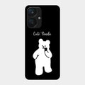 White Panda Glass Case Cover For Redmi 13C 5G