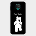 White Panda Glass Case Cover For Redmi Note 10 Lite