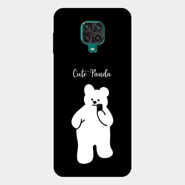 White Panda Glass Case Cover For Redmi Note 10 Lite