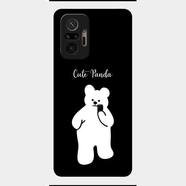 White Panda Glass Case Cover For Redmi Note 10 Pro