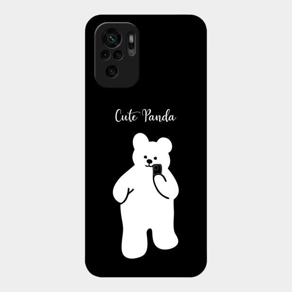 White Panda Glass Case Cover For Redmi Note 10