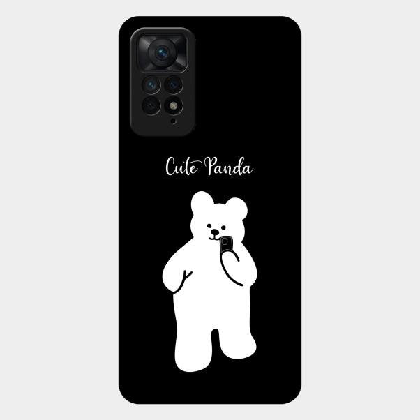 White Panda Glass Case Cover For Redmi Note 11 Pro 5G