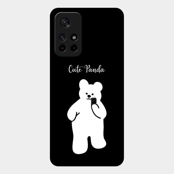White Panda Glass Case Cover For Redmi Note 11T 5G