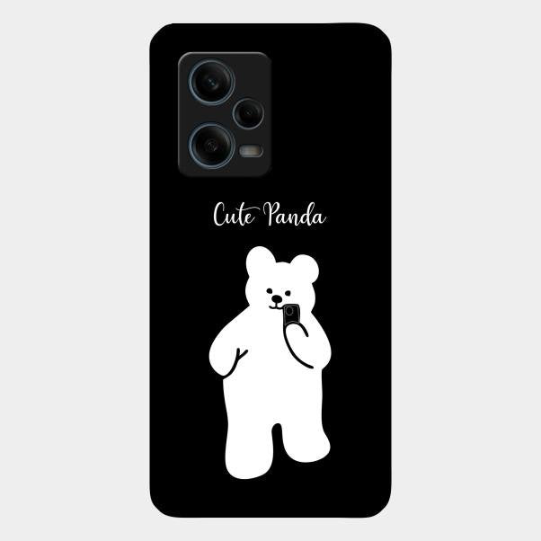 White Panda Glass Case Cover For Redmi Note 12 Pro Plus 5G