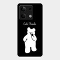 White Panda Glass Case Cover For Redmi Note 13 5G