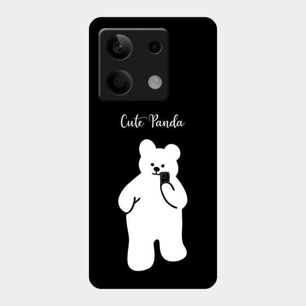 White Panda Glass Case Cover For Redmi Note 13 5G
